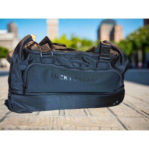 Lucky Brand Black Duffel Bag with Wheels